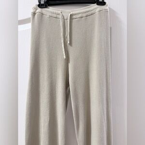 Cider Light Tan Ribbed Knit Loungewear small